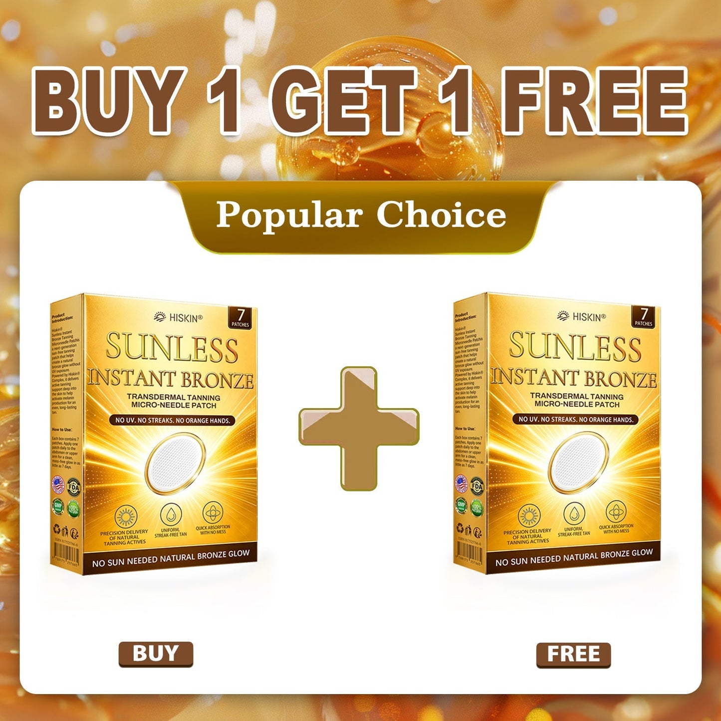 ☀️ Alcuras® Sunless Instant Bronze Tanning Microneedle Patch 🇺🇸 (Just once a day) Visible Bronze Glow in 7 Days ✅ No UV, No Orange, No Streaks, No DHA, No Mess.