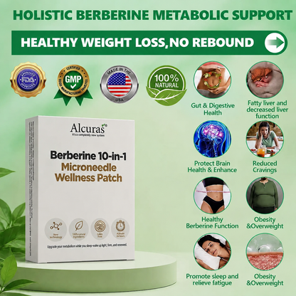 Alcuras® Berberine 10-in-1 Nano Microneedle Patch | ✅ Science-Backed Formula | 10-in-1 Advanced Blend | Visible Results in 7 Days 🏅