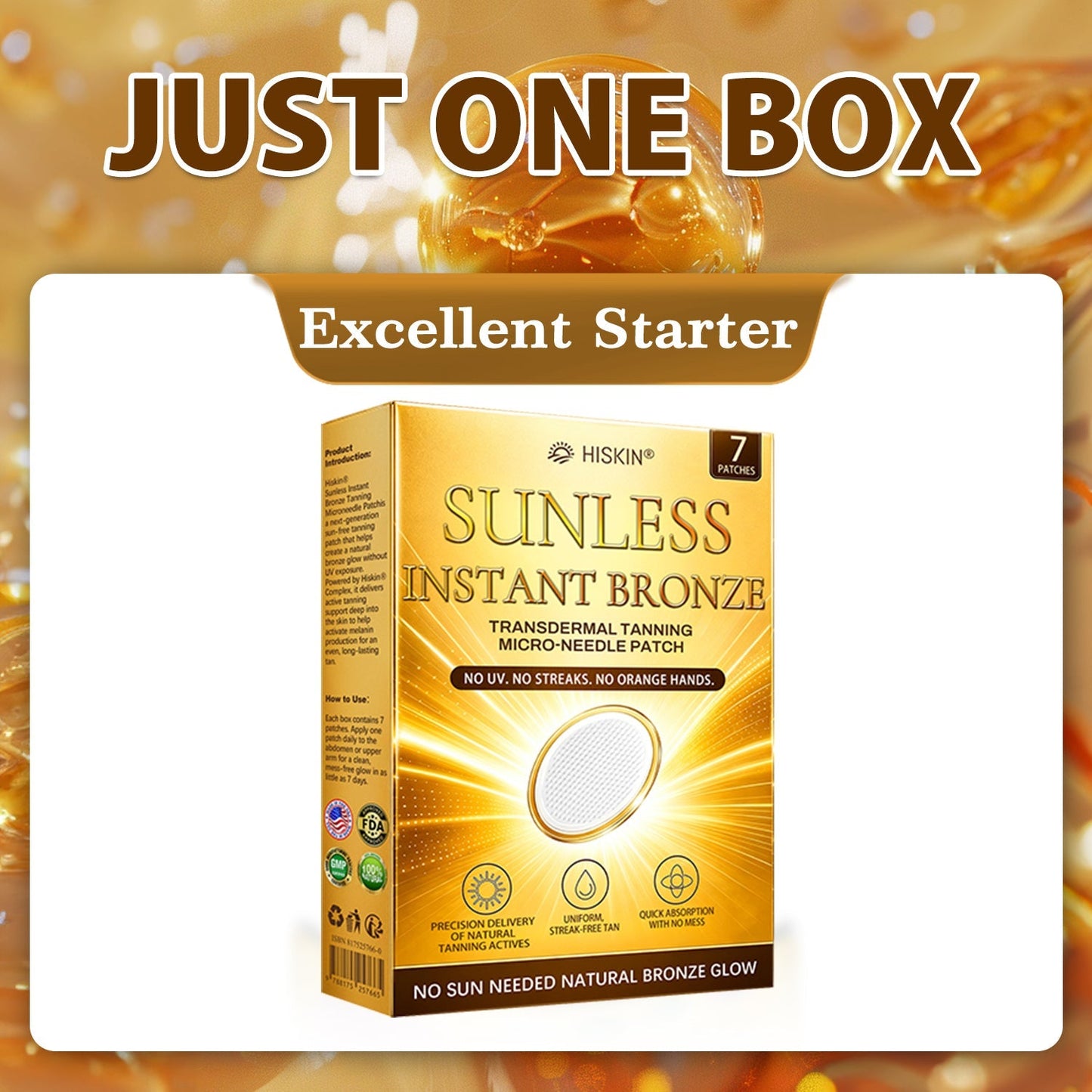 ☀️ Alcuras® Sunless Instant Bronze Tanning Microneedle Patch 🇺🇸 (Just once a day) Visible Bronze Glow in 7 Days ✅ No UV, No Orange, No Streaks, No DHA, No Mess.