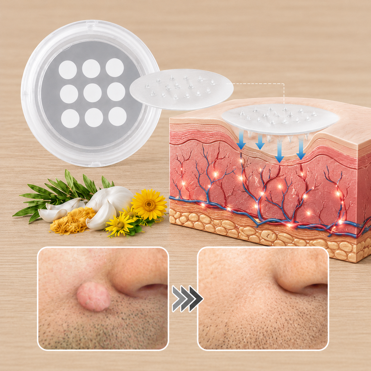 ✨ShapeOil®2-in-1 Microneedle & Hydrocolloid Patch🍀| Removes Raised Moles, Acne, Flat Warts & Skin Tags | Helps Improve Wrinkles, Scars & Blemishes | Invisible Patches for Face & Body
