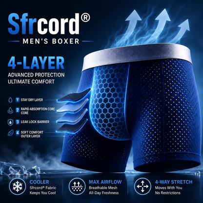 【Buy 3 Get 2 Free】-2026 HOT SALE🔥 Sfrcord® Premium Leakproof lceSilk Mesh Men's Boxer