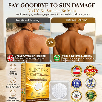 ☀️ Alcuras® Sunless Instant Bronze Tanning Microneedle Patch 🇺🇸 (Just once a day) Visible Bronze Glow in 7 Days ✅ No UV, No Orange, No Streaks, No DHA, No Mess.